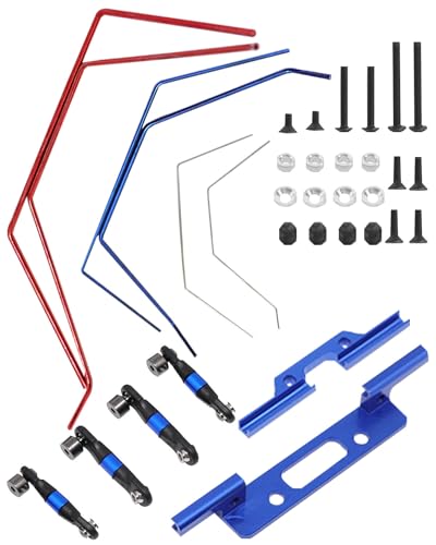 RC Aluminum Front and Rear Wide Sway Bar Kit Upgrades Part for 1/10 Slash 2WD RC Car,Alloy Sway Bar Kit Front & Rear Anti-Roll Bar Wide Sway Bar Hops Up