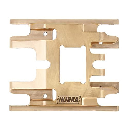 INJORA Brass Skid Plate Transmission Mount for 1/18 RC Crawler TRX4M, 53g - color: Brass