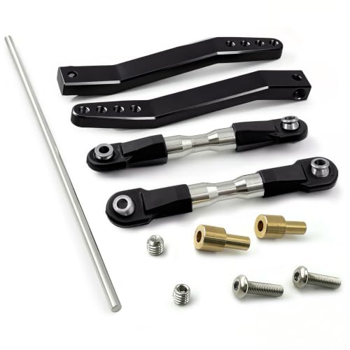 Metal Rear Sway Bar Anti-Roll Kit for 1/10 RC Rock Crawler (Black) - color: Black