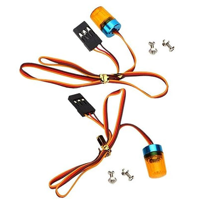 2PCS Ultra Bright LED Police Light Rotating Flash Alarming Strobe Lamp 5Modes for 1/8 1/10 1/14 RC Car Firefighting Ambulance Crawler Truck Lighting for CC01 D90 SCX10(Yellow,9x15mm) - color: 9x15mm,2Yellow