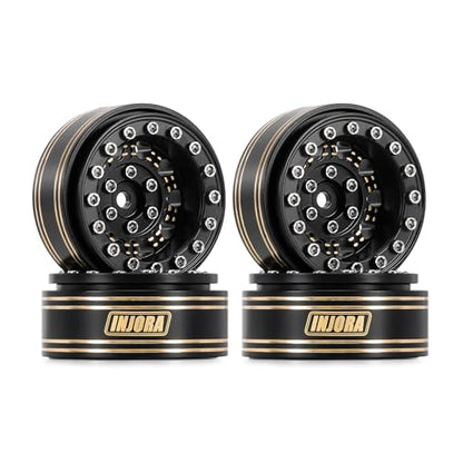 INJORA 1.3 Beadlock Wheel - Brass Wheel Rims for TRX4M SCX24 1/24 1/18 RC - color: Black Brass