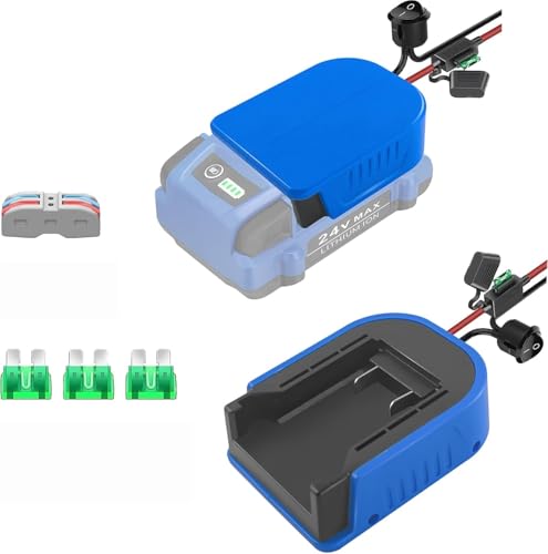 for Power Wheels Adapter Compatible with Kobalt 24V Battery,Kobalt Battery adapter with Fuse & Wire terminals, Power Connector for Robotics, DIY, Compatible for KB224-03 KB424-03 KB524-03 KB624-03 - style: for Kobalt 24V Battery Adapter