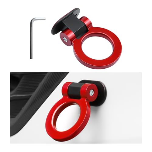 Ohleats Tow Hook Kit, ABS Car Tow Hook Trailer Hitch Sticker Only for Decoration, Bumper Trailer Hook Sticker for Cars, Trucks and Sedans, Universal Exterior Car Accessories (Red) - color: Red