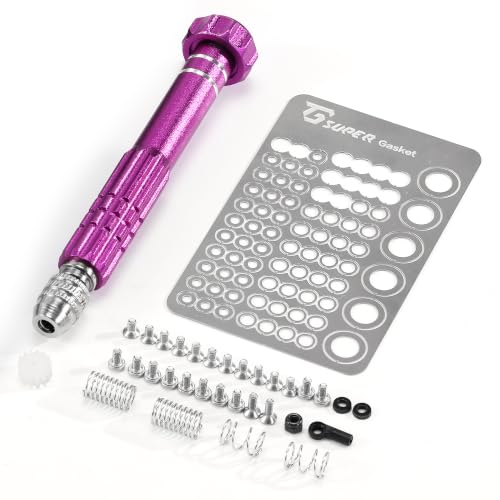 RC Car Frame, 1/24 1/28 TG Super Assembled Mini Rear Drive RWD Drift Racing Car Frame Body Kit with Tools DIY Parts (Purple) - color: D.purple