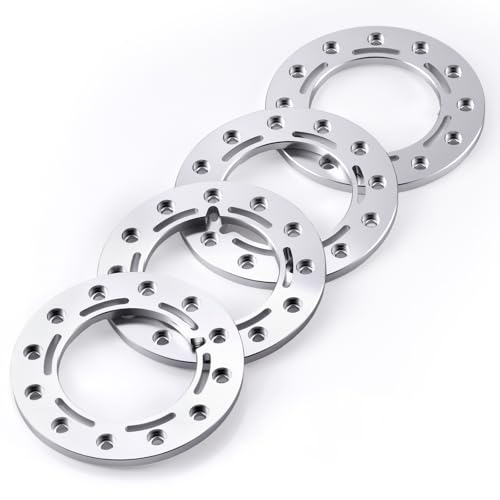 Aluminum 1.55inch Beadlock Ring 1Set/4PCS for AXIAL UTB18 D90 TF2 CC01 AX90069 MST JIMNY 1/10 RC Crawler Truck Car Wheels (Silver) - color: Silver