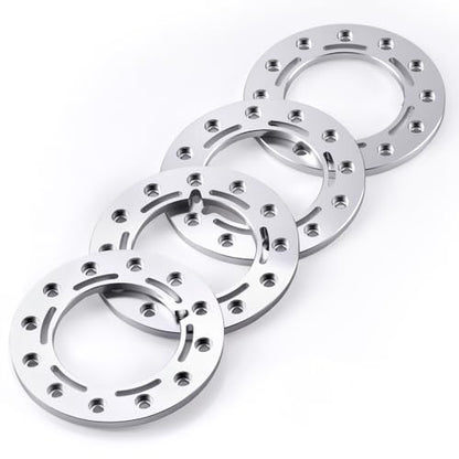 Aluminum 1.55inch Beadlock Ring 1Set/4PCS for AXIAL UTB18 D90 TF2 CC01 AX90069 MST JIMNY 1/10 RC Crawler Truck Car Wheels (Silver) - color: Silver