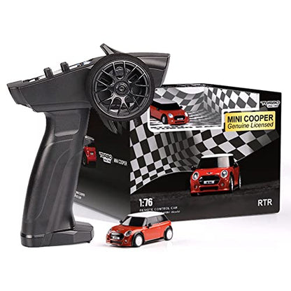 1:76 Turbo Racing Scale RC Sport Car, Table Racing Remote Control Mini Model Car Full Proportional RTR Kit Toys (Baoma mini-red) - color: Baoma Mini-red