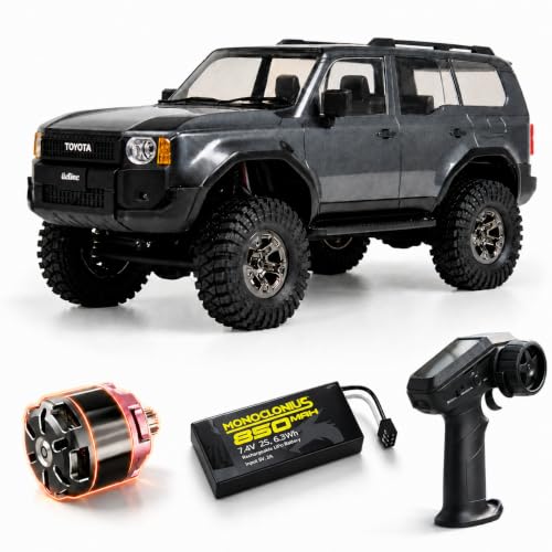 UDIRC UCX1802PRO 1/18 Scale RC Crawler, Brushless Trail Truck, 4x4 Off-Road | 4x4 Off-Road SUV with LED Lights, Hydraulic Shocks, 2.4GHz RTR Remote Control Vehicle for Adults - color: Grey
