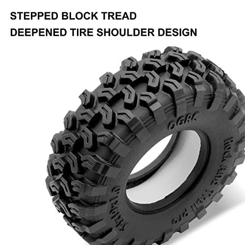 OGRC 1.0 RC Tires 54 * 19mm Rock and Trail Pro Tires for Axial SCX24 | Dual Stage Foam, Super Soft & Sticky Composite Materials, 1.0" All Terrain Tyres for 1/18 TRX4M 1/24 Axial SCX24
