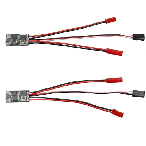 10A Brushed ESC 1-3S Two Way Motor Speed Controller with Brake/Without Brake 1A BEC for RC Vehicle Car Boat Model - color: 2pcs Two Way W Brake