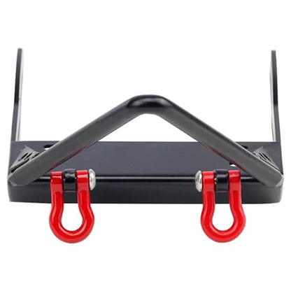 Metal Front Bumper with Winch Mount Shackles for 1/10 Axial SCX10 RC Crawler Upgrade