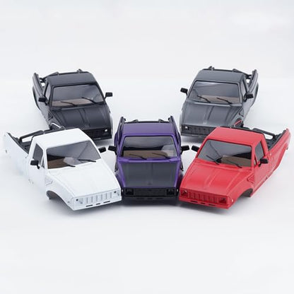 DJX SCX24 Body Shell with Bed Rack for Axial SCX24 C10 Bronco Wrangler Base Camp 1/24 RC Crawler Car (White) - color: White