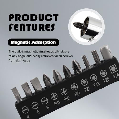 2PCS 105° Right Angle Drill Attachment & 25mm Screwdriver Bits Kit,Hex Magnetic 90 Degree Drill Attachment for Tight Space Repair,Universal Right Angle Drills Adapter