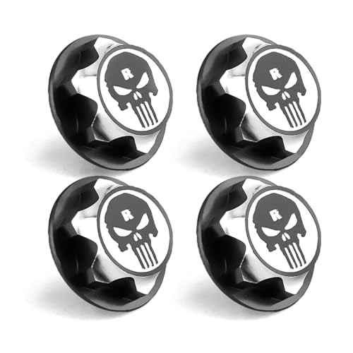 GoolRC 4PCS 17mm Wheel Nuts Dustproof Non-Slip Wheel Nuts Set Remote Control Car Metal Mount Nuts Replacement for Traxxas X-Maxx Summit 1/8 Buggy Truck Accessories - color: Black
