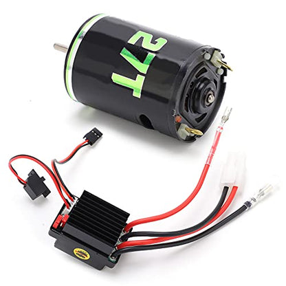HUIOP High, 540 27T Brushed Motor 320A ESC Combo Set for Redcat, Axial SCX10 D90 GEN8 RC Crawler (27T)