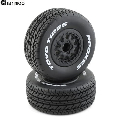 1/10 RC Short Course Truck Wheels and Tires with 12mm Hex 1:10 Scale Off Road Tyres for 1/10 RC Off-Road Car Traxxas TRX4 Slash Arrma Losi Tenacity Vkar 10sc Hpi RC Buggy Car 4PCS (D Tires) - color: D Tires