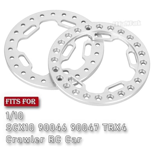 Metal 1.9 Beadlock Wheels Replacement Ring for 1/10 TRX4 SCX10 90046 90047 Crawler RC Car,4Pcs RC 1.9 Beadlock Wheels Replacement Ring,Silver - color: Silver - (Beadlock Ring)