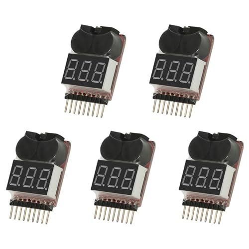 5X BBX1-8S 1-8S 2IN1 Lipo Battery Voltage Tester/Battery Voltage Checker Dual Speaker,Without Case