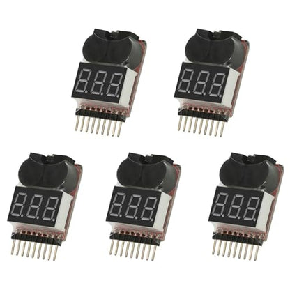 5X BBX1-8S 1-8S 2IN1 Lipo Battery Voltage Tester/Battery Voltage Checker Dual Speaker,Without Case