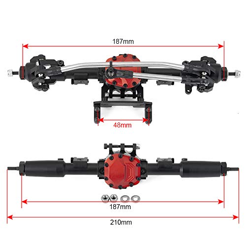 Alloy Complete Front Axle and Rear Axle Upgrade Steel Gear for 1:10 Axial SCX10 II 90046/90047 SCX10 90027/90028 RC Jeep Rock Crawler