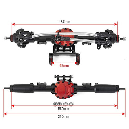 Alloy Complete Front Axle and Rear Axle Upgrade Steel Gear for 1:10 Axial SCX10 II 90046/90047 SCX10 90027/90028 RC Jeep Rock Crawler