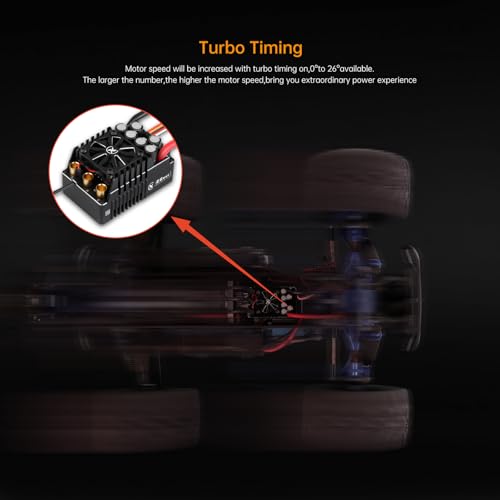 XC E6MAX APP Controls Sensored Brushless ESC for RC Car, 3-8S Lipo,550A Continuous Current,8-25A、6.0/7.4/8.4V BEC,Suitable for 1/6 1/5 Bashing Speed Run - size: E6MAX