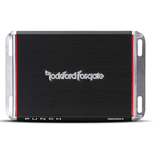 Rockford Fosgate Punch PBR300X2 300-Watt 2-Channel Boosted Rail Amplifier | Class-BR, Ultra Compact Chassis, Easy on Vehicle Electrical System - style: 2 Channel