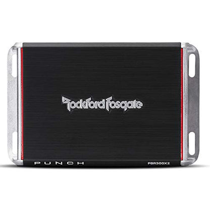 Rockford Fosgate Punch PBR300X2 300-Watt 2-Channel Boosted Rail Amplifier | Class-BR, Ultra Compact Chassis, Easy on Vehicle Electrical System - style: 2 Channel