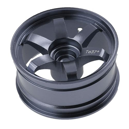 REDSPIDER • Aluminum 1/10 RC Drift Wheels 12mm Hex for 1:10 Rally Racing Car Tires Tamiya TT01 TT02 XV01 TA06 A959 PTG2 HPI KYOSHO HSP PTG2 Touring Street Tyres 4pcs (Titanium) - color: Titanium