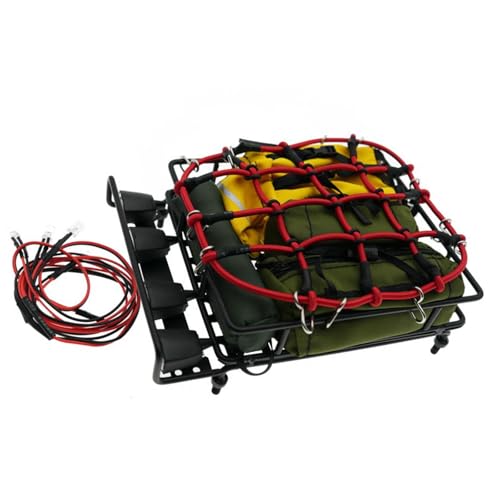 1: 10 RC Crawler Roof Rack and Luggage Set Multiple Waterproof Bags Accessory Lightweight DIY Modification Parts, Style B