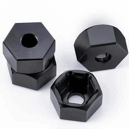 4PCS 5mm to 7mm Wheel Hex Hub Adapters for 1/10 WPL D12 | RC Truck Car 1/24 SCX24 RC Upgrades Accessories Black