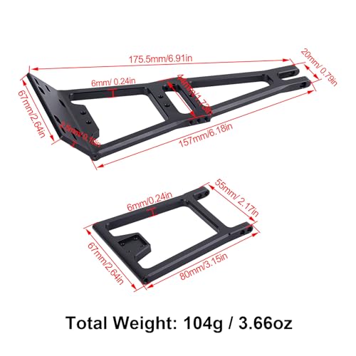 AMK 1/10 Scale RC Truck and Tow Build Kit Updates, Winch Double Stent Rescue Truck Tow Crane Arm Wrecker Kit for 1/10 RC Crawler and Trailer SCX10 TRX4 Capra LCG Chassis DIY Build Updates (Black) - color: Black