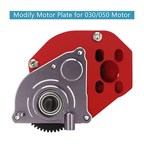 INJORA CNC Aluminum Complete Transmission Gearbox for SCX24 AX24, Red - color: Red