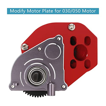 INJORA CNC Aluminum Complete Transmission Gearbox for SCX24 AX24, Red - color: Red