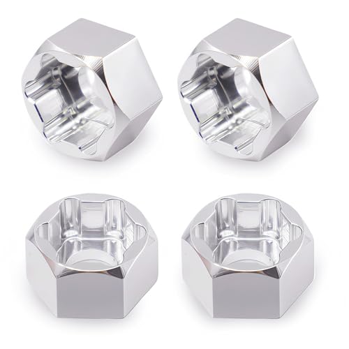 4Pcs 5mm to 7mm RC Wheel Hex Adapter, Aluminum Hex Hub Converter for 1/10 & 1/24 RC Crawler, CNC Machined Wheel Hub Adapter (Silver) - color: Silver