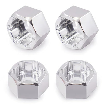 4Pcs 5mm to 7mm RC Wheel Hex Adapter, Aluminum Hex Hub Converter for 1/10 & 1/24 RC Crawler, CNC Machined Wheel Hub Adapter (Silver) - color: Silver