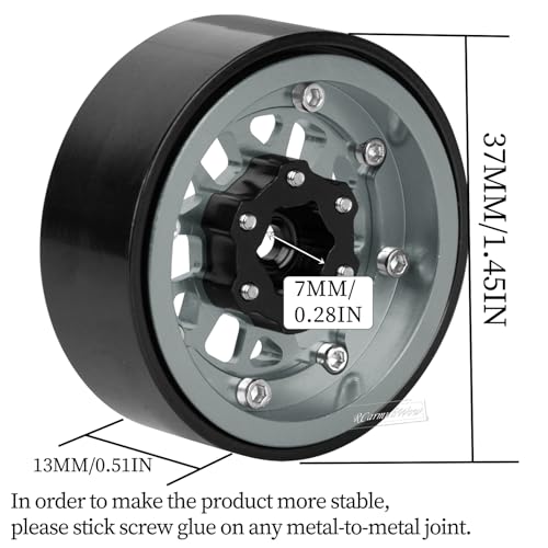 RC 1.3" Beadlock Wheels 1.3 rc Wheels for RC Crawler 1/18 TRX4M,1/24 SCX24,Alloy Aluminium 1.3 Beadlock Wheels 1.3 rc Rims,4pcs,Titanium - color: Titanium(4pcs)