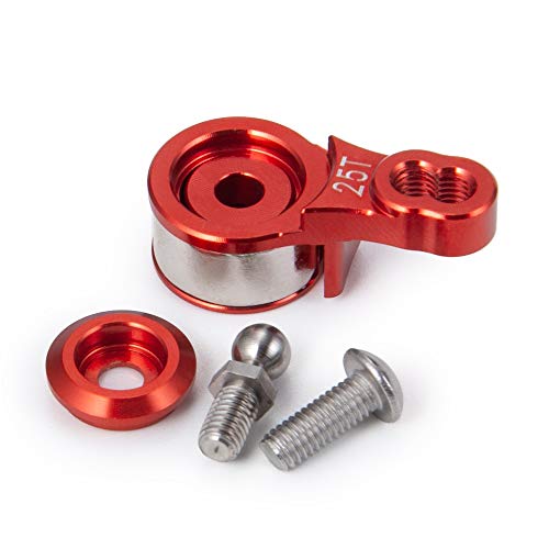 2PCS Alloy 25T Steering Servo Arm Horn, Red | Upgrade Parts, For 1/10 RC Tra-xxas TRX-4, Crawler Car - color: Red