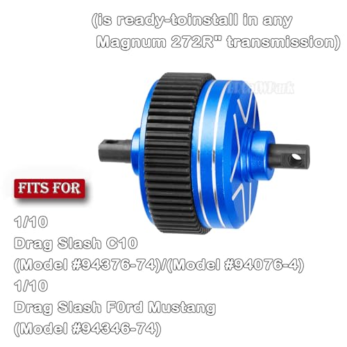 Complete Differential Assembly Upgrades Part for 1/10 Drag Slash C10 F0rd Mustang,(is Ready-toinstall in Any Magnum 272R Transmission) RC Steel Complete Diff Gear,Replace #9480,Navy Blue - color: Navy Blue - (Complete Differential Assembly)