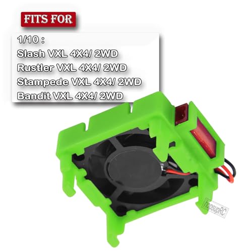 VXL-3s ESC Motor Cooling Fan Upgrades Part for 1/10 Slash/Rustler/Stampede VXL 4X4 2WD,High Velocity Fan Heatsink Hops Up,Replace #3340,Green - color: Green/for 2wd4wd