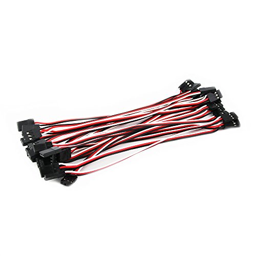 20pcs 5.90in 15cm 150mm 26AWG JR Male to Male RC Servo Extension Lead Cord Plug Servo Extend Cable for Helicopter Quadcopter