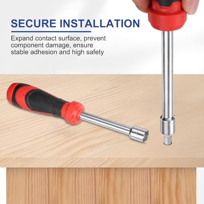HARFINGTON SAE Nut Driver 11/32" CR-V Non-Magnetic Tip Hollow Shafts Hex Socket Screwdriver with Anti-Slip Handle for Automobile Repair Bit Driver - size: 11/32"