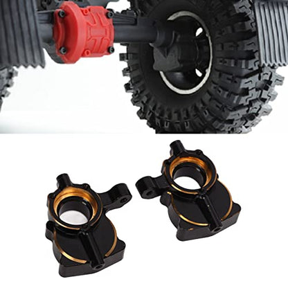 2Pcs Brass Portal Axle Portal Housing, RC Brass Steering Cup, Black Coated Rustproof Steering Knuckle for RGT EX86190 LC76 1/10 RC Crawler Car, Enhances Stability and Lowers Center