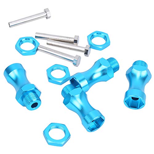 Ejoyous RC Wheel Hub Adapter Hex Drive Hub Adapter RC Hex Coupler 12mm to 17mm Aluminum Alloy CNC Machined 30mm Extension with 5mm Inner Diameter for 1/10 Car Truck (Blue) - color: Blue