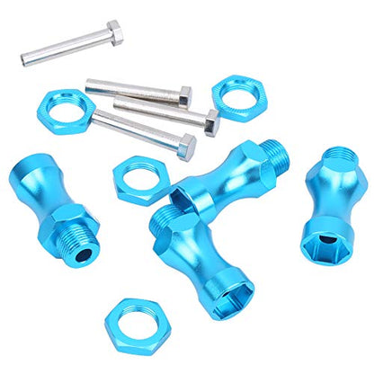 Ejoyous RC Wheel Hub Adapter Hex Drive Hub Adapter RC Hex Coupler 12mm to 17mm Aluminum Alloy CNC Machined 30mm Extension with 5mm Inner Diameter for 1/10 Car Truck (Blue) - color: Blue