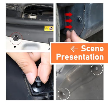 100 PCS Car Bumper Retainer Clips, 6 Sizes Bumper Push Fasteners Rivet Clip Kit with Removal Tool, Auto Door Panel Push Pin, Body Trim Fixed Clip, Universal for Most Cars, Trucks, SUVs