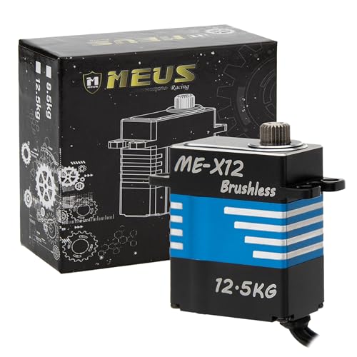 MEUS Racing Coreless RC Micro Servo with High Torque 6-8.4V for SCX24 TRX4M 1/24 1/18 RC Crawler Car Toy Vehicles and Accessories (V2, 12.5KG)