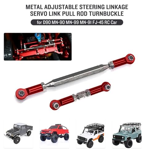 Compatible with MN for D90 for D99 for MN-90 for FJ-45 for 1/12 RC Car Crawler Metal Adjustable Steering Linkage Servo Link Pull Rod Turnbuckle RC Car Repair Kit