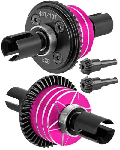 RC F/R Diff 43t &10t Input Gear Upgrades Part for 1/8 Kraton/Outcast/Talion 6S BLX EXB,Notorious 6S BLX,1/7 Mojave 6S BLX EXB,BigRock/Fireteam 6S BLX,Replace ARA310990 ARA310979,Pink - color: Pink(1set)