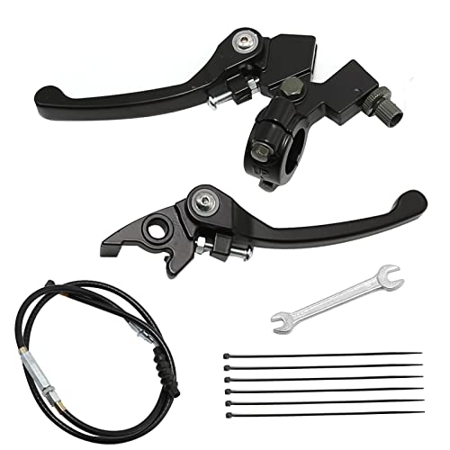 MDEOOSKY 7/8 Folding Clutch Brake Lever Perch with Clutch Cable (Black) | For 110/125/140/150cc SSR125 RFZ YZ Ruckus TaoTao DB17/27 Apollo DBX15/18/19 Z20 Xmotos Thumpstar Kayo Piranha Pit Dirt Bike - color: Black